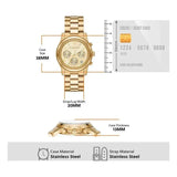Michael Kors Runway Chronograph Gold Dial Gold Steel Strap Watch For Women - MK7323 Authentic Buy Shop Now