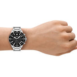 Emporio Armani World Explorer Black Dial Silver Steel Strap Watch for Men - AR11739 Authentic Buy Shop Now