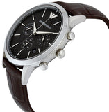 Emporio Armani Renato Chronograph Black Dial Brown Leather Strap Watch For Men - AR2482 Authentic Buy Shop Now