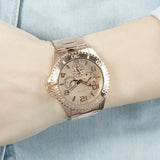 Guess BFF Multifunction Rose Gold Dial Rose Gold Steel Strap Watch for Women - W0231L4 Authentic Buy Shop Now