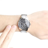 Guess Horizon Chronograph Quartz Black Dial Silver Steel Strap Watch For Men - W0379G1 Authentic Buy Shop Now