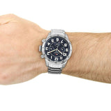 Tommy Hilfiger Trent Chronograph Black Dial Silver Steel Strap Watch for Men - 1791054 Authentic Buy Shop Now