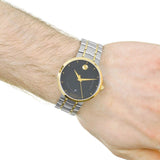 Movado 1881 Automatic Black Dial Two Tone Steel Strap Watch For Men - 0606916 Authentic Buy Shop Now