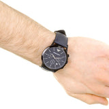 Emporio Armani Renato Chronograph Quartz Blue Dial Blue Leather Strap Watch For Men - AR2481 Authentic Buy Shop Now