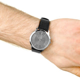 Calvin Klein Minimal Black Dial Black Leather Strap Watch for Men - K3M211C4 Authentic Buy Shop Now
