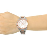 Michael Kors Brecken Chronograph White Dial Two Tone Steel Strap Watch For Women - MK6368 Authentic Buy Shop Now
