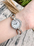 Bulova Crystal Collection Mother of Pearl Dial Silver Steel Strap Watch for Women - 96L223 Authentic Buy Shop Now