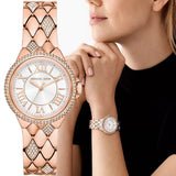 Michael Kors Camille Analog Silver Dial Rose Gold Steel Strap Watch for Women - MK4810 Authentic Buy Shop Now