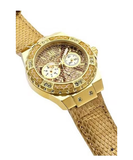 Guess Limelight Quartz Gold Dial Gold Leather Strap Watch For Women - W0775L13 Authentic Buy Shop Now