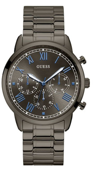 Guess Hendrix Chronograph Gunmetal Dial Gunmetal Steel Strap Watch for Men - W1309G3 Authentic Buy Shop Now