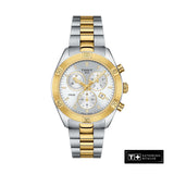 Tissot PR 100 Sport Chic Chronograph Silver Dial Two Tone Steel Strap Watch For Women - T101.917.22.031.00 Authentic Buy Shop Now
