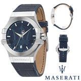 Maserati Potenza Blue Dial Blue Leather Strap Watch For Men - R8851108015 Authentic Buy Shop Now