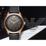 Emporio Armani Meccanico Black Dial Black Leather Watch For Men - AR60004 Authentic Buy Shop Now