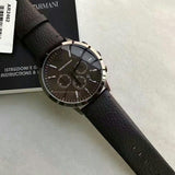 Emporio Armani Sportivo Black Dial Brown Leather Strap Watch For Men - AR2462 Authentic Buy Shop Now