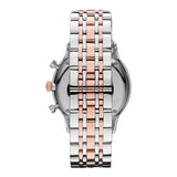 Emporio Armani Chronograph White Dial Two Tone Steel Strap Watch For Men - AR0399 Authentic Buy Shop Now