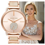 Michael Kors Portia Quartz Rose Gold Dial Rose Gold Steel Strap Watch For Women - MK3678 Authentic Buy Shop Now