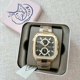 Fossil Inscription Multifunction Black Dial Gold Steel Strap Watch for Men - BQ2656 Authentic Buy Shop Now