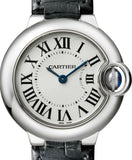 Cartier Ballon Bleu Silver Dial Black Leather Strap Watch for Women - W69018Z4 Authentic Buy Shop Now