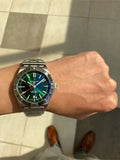 Breitling Chronomat GMT 40 Green Dial Silver Steel Strap Watch for Men - A32398101L1A1 Authentic Buy Shop Now