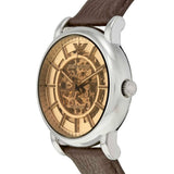 Emporio Armani Luigi Meccanico Brown Dial Brown Leather Strap Watch For Men - AR1982 Authentic Buy Shop Now