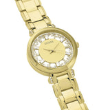 Guess Crystal Clear Analog Gold Dial Gold Steel Strap Watch for Women - GW0470L2 Authentic Buy Shop Now