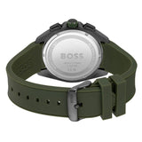 Hugo Boss Volane Chronograph Grey Dial Green Rubber Strap Watch For Men - 1513952 Authentic Buy Shop Now