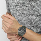 Hugo Boss Volane Chronograph Grey Dial Green Rubber Strap Watch For Men - 1513952 Authentic Buy Shop Now