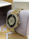 Michael Kors Catlin Black Dial Gold Steel Strap Watch for Women - MK3338 Authentic Buy Shop Now
