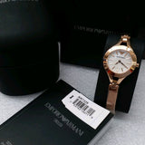 Emporio Armani Chiara Silver Dial Rose Gold Steel Strap Watch For Women - AR7362 Authentic Buy Shop Now