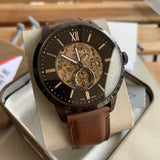 Fossil Townsman Automatic Black Dial Brown Leather Strap Watch for Men - ME3155 Authentic Buy Shop Now