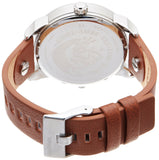Diesel Mini Daddy Silver Dial Brown Leather Strap Watch For Men - DZ7309 Authentic Buy Shop Now