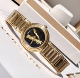 Versace V Virtus Quartz Black Dial Gold Steel Strap Watch For Women - VET300121 Authentic Buy Shop Now
