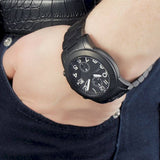 Marc Jacobs Larry Chronograph Black Dial Black Steel Strap Watch for Men - MBM5052 Authentic Buy Shop Now