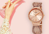 Guess Chiffon Rose Gold Dial Mesh Bracelet Watch For Women - W1083L3 Authentic Buy Shop Now