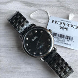 Coach Delancey Black Dial Black Steel Strap Watch For Women - 14502812 Authentic Buy Shop Now