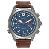 Hugo Boss Nomad Blue Dial Brown Leather Strap Watch for Men - 1513773 Authentic Buy Shop Now