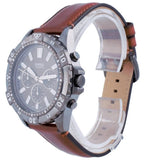 Fossil Garrett Chronograph Grey Dial Brown Leather Strap Watch for Men - FS5770 Authentic Buy Shop Now