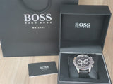 Hugo Boss Ikon Black Dial Black Leather Strap Watch for Men - 1513178 Authentic Buy Shop Now