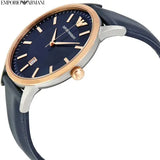 Emporio Armani Renato Analog Blue Dial Black Leather Strap Watch For Men - AR2506 Authentic Buy Shop Now