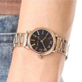 Marc Jacobs Roxy Black Dial Rose Gold Steel Strap Watch for Women - MJ3569 Authentic Buy Shop Now
