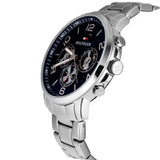 Tommy Hilfiger Keagan Blue Dial Silver Steel Strap Watch for Men - 1791293 Authentic Buy Shop Now