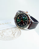 Versace Hellenyium Green Dial Brown Leather Strap Watch for Men - V11090017 Authentic Buy Shop Now