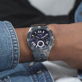 Guess Headliner Multifunction Blue Dial Silver Steel Strap Watch For Men - GW0572G1 Authentic Buy Shop Now