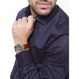 Citizen Eco Drive Multi Function Day & Date Black Dial Brown Leather Strap Watch For Men - AO9003-08E Authentic Buy Shop Now
