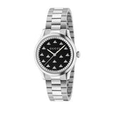 Gucci G Timeless Quartz Black Dial Silver Steel Strap Watch for Women - YA1265034 Authentic Buy Shop Now