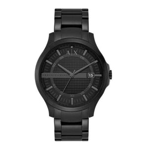 Armani Exchange Hampton Chronograph Black Dial Black Steel Strap Watch For Men - AX2104 Authentic Buy Shop Now