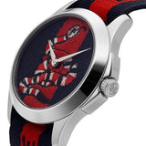 Gucci Le Marche Des Merveilles Blue Red Dial Blue Red Nylon Strap Unisex Watch - YA126493 Authentic Buy Shop Now