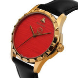 Gucci G Timeless Coral Red Dial Black Leather Strap Watch For Men - YA126464 Authentic Buy Shop Now