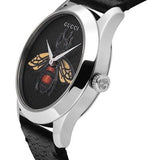 Gucci G Timeless Bee Black Dial Black Leather Strap Watch For Women - YA1264067 Authentic Buy Shop Now
