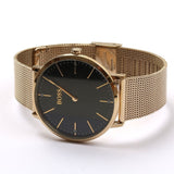 Hugo Boss Horizon Quartz Black Dial Gold Mesh Bracelet Watch For Men - 1513735 Authentic Buy Shop Now